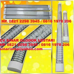 Lampu RM LED TL 2x18watt Gril Kisi Kisi